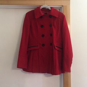 Red Skirted Pea Coat